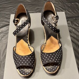 Michael Kors Black and White Polka Dot Wedges